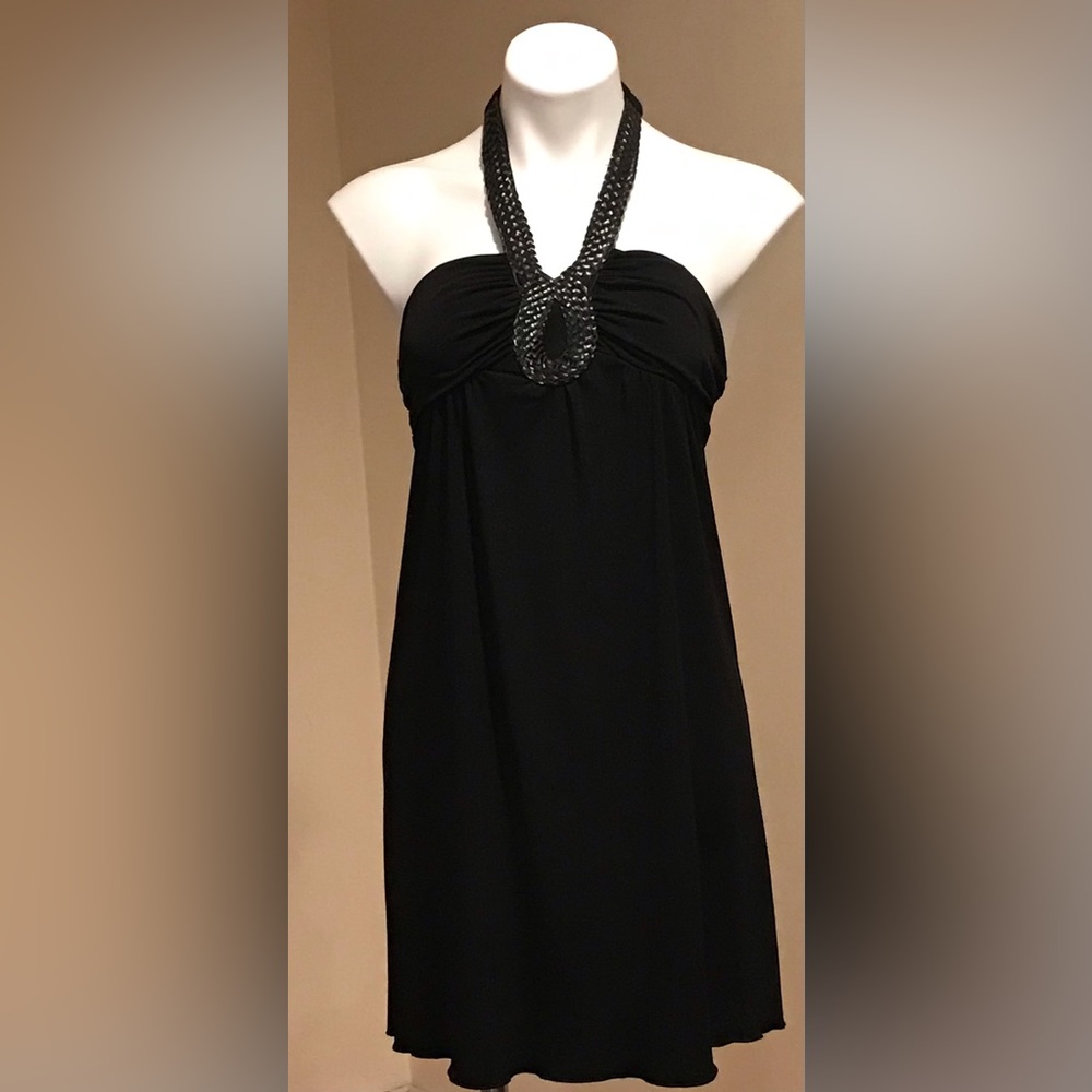 BXC Cocktail, Halter Top Stretch Black Dress Size Small Good Condition.